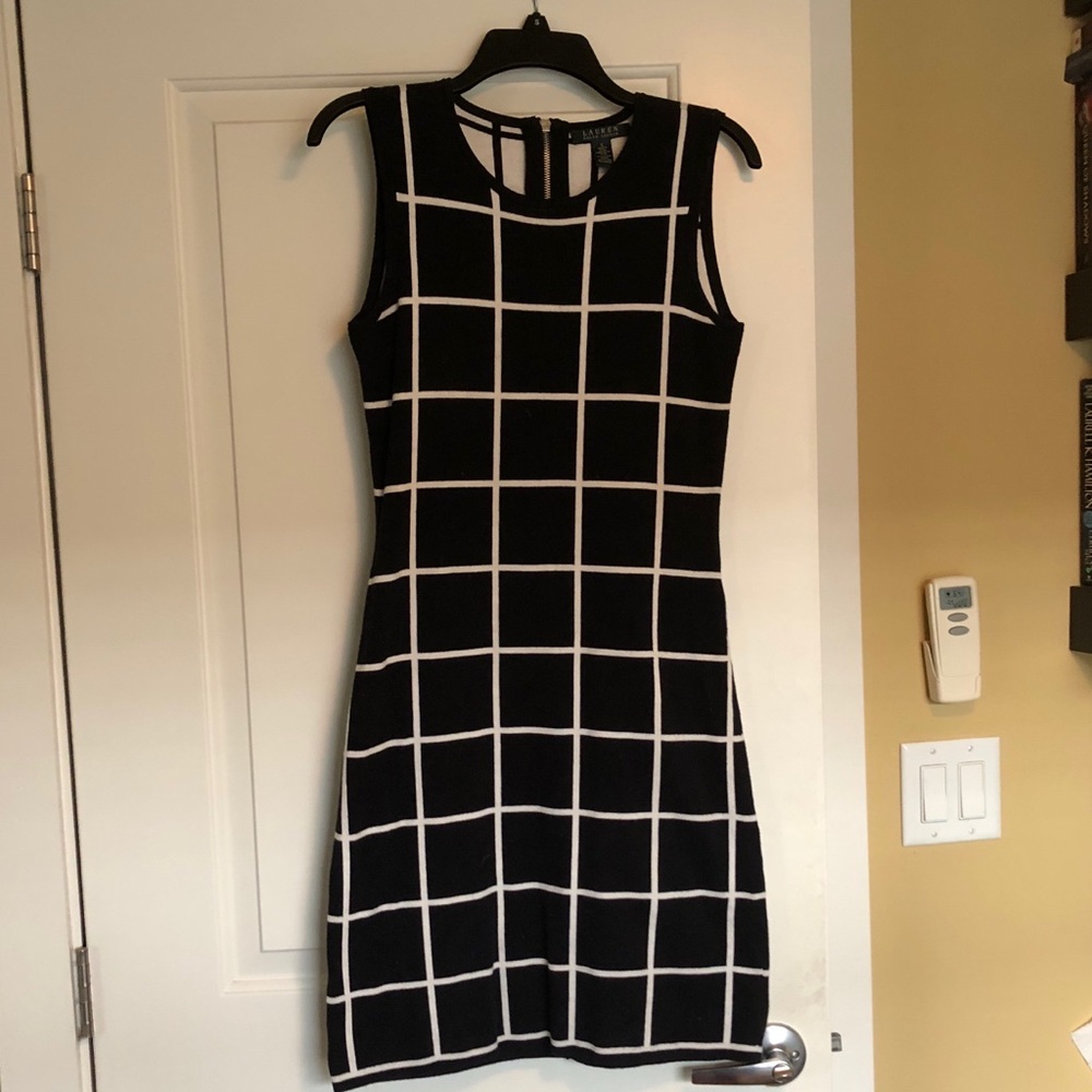 Lauren by Ralph Lauren Black & white knit dress